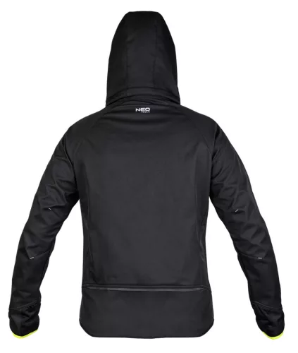 Softshell munkavédelmi kabát, fekete-sárga, XXXL