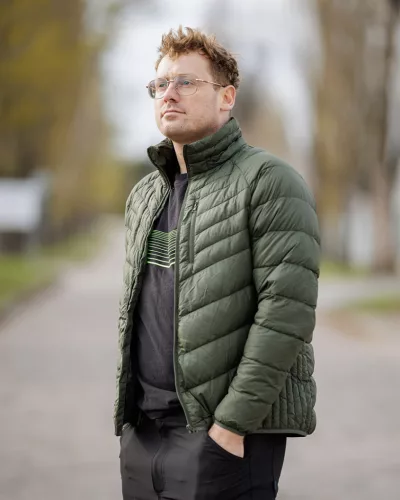 Téli munkavédelmi kabát, Mix&Match, steppelt-szigetelt anyag, könnyű, zöld-fekete, S