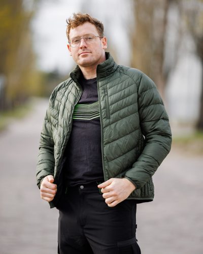 Téli munkavédelmi kabát, Mix&Match, steppelt-szigetelt anyag, könnyű, zöld-fekete, XXXL