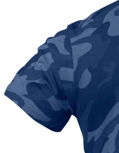 Póló, tengerészkék terepmintás, Camo, Navy 100% pamut, S
