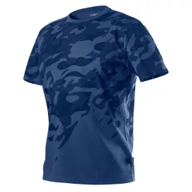   Póló, tengerészkék terepmintás, Camo, Navy 100% pamut,XL