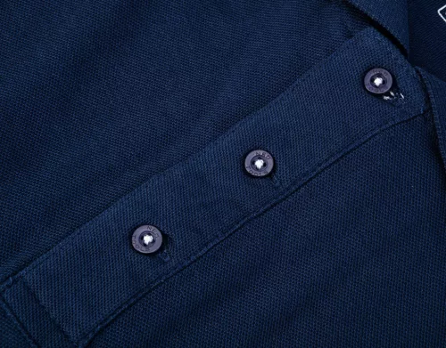 Póló, galléros, kék, 100% pamut, 200g/m2, S