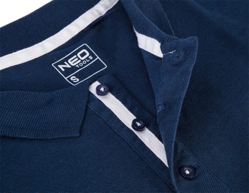 Póló, galléros, kék, 100% pamut, 200g/m2,XL