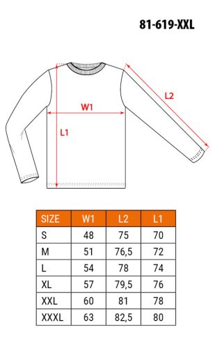 Hosszú ujjú póló, PREMIUM márkajelzéssel,XXL
