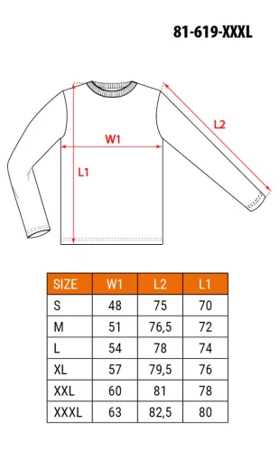 Hosszú ujjú póló, PREMIUM márkajelzéssel,XXXL