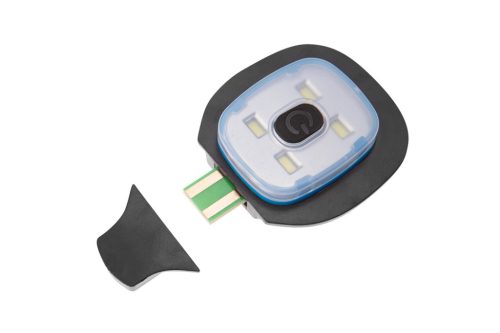 Sapka beépített led lámpával, fekete-szürke-narancs, Téli