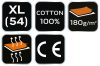 Munkavédelmi póló, OUTDOOR, hegyek, fekete, 100% pamut, 180g/m2, XL