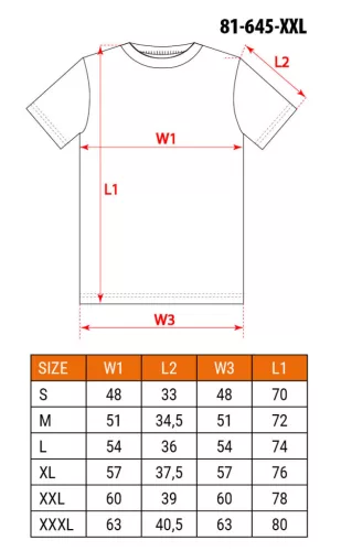 Munkavédelmi póló, OUTDOOR, hegyek, fekete, 100% pamut, 180g/m2, XXL