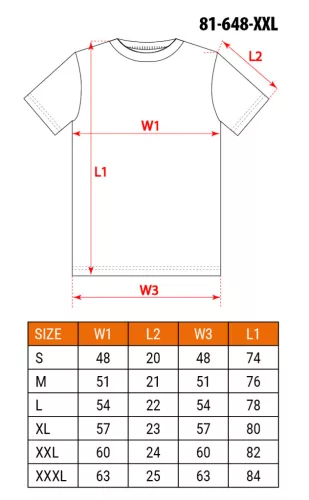 Póló, piros, 100% pamut, 180g/m2, XXL