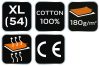 Póló, sötétkék, 100% pamut, 180g/m2, XL