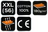 Póló, sötétkék, 100% pamut, 180g/m2, XXL