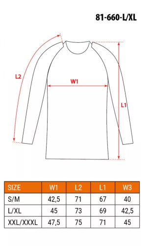 Thermo aláöltözet felső, hosszú ujjú, L/XL