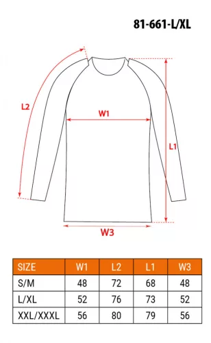 Thermo aláöltözet felső, hosszú ujjú, fekete, BASIC, L/XL