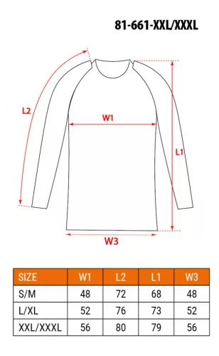 Thermo aláöltözet felső, hosszú ujjú, fekete, BASIC, XXL/XXXL