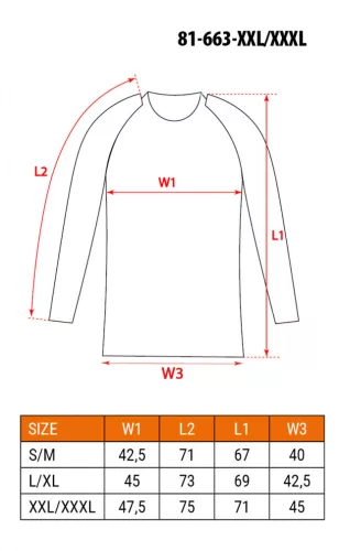Thermo aláöltözet felső, hosszú ujjú CARBON, XXL/XXXL