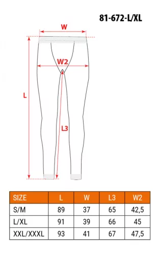 Thermo aláöltözet nadrág COOLMAX, L/XL