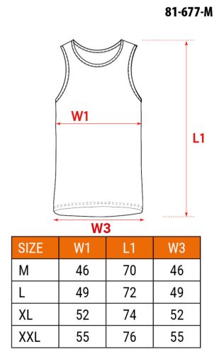 Munkavédelmi póló, fekete-fehér, ujjatlan, 95%pamut, 5%elasztán, 2db, M