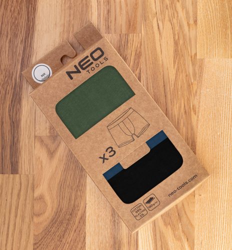 Boxeralsó, 95% pamut, 2% elasztán, olivazöld, kék, fekete, 3db, XL