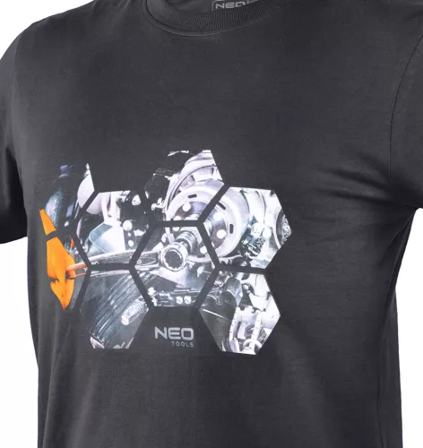 Munkavédelmi póló, hatszög grafika, autóalkatrész minta, 100% pamut, 180g/m2, XXXL