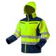 Láthatósági Munkadzseki, softshell, kapucnival, sárga,XL