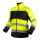 Láthatósági munkavédelmi kabát, softshell, neonsárga-fekete, M