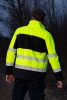 Láthatósági munkavédelmi kabát, softshell, neonsárga-fekete, XL