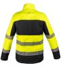 Láthatósági munkavédelmi kabát, softshell, neonsárga-fekete, XL