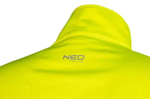 Láthatósági munkavédelmi kabát, softshell, neonsárga-fekete, XXXL