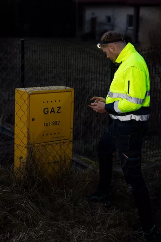 Láthatósági munkavédelmi kabát, Szigetelt, sárga, 3az1-ben, XL