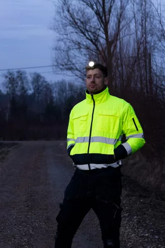 Láthatósági munkavédelmi kabát, Szigetelt, sárga, 3az1-ben, XXXL