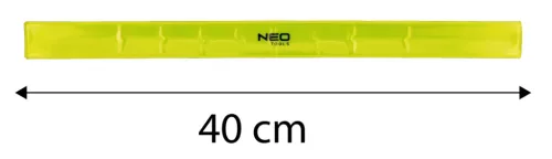 Fényvisszaverő szalag ruházatra, 3x40cm, tépőzáras, neonzöld, rendelési egység: 100db