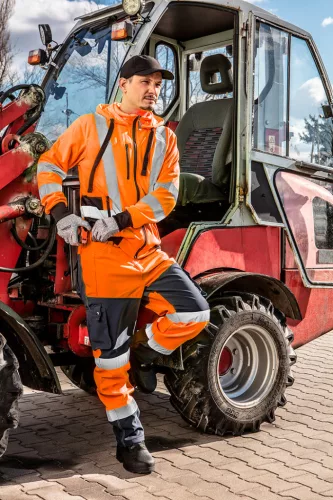 Láthatósági Munkakabát, narancssárga, kapucnival,XL