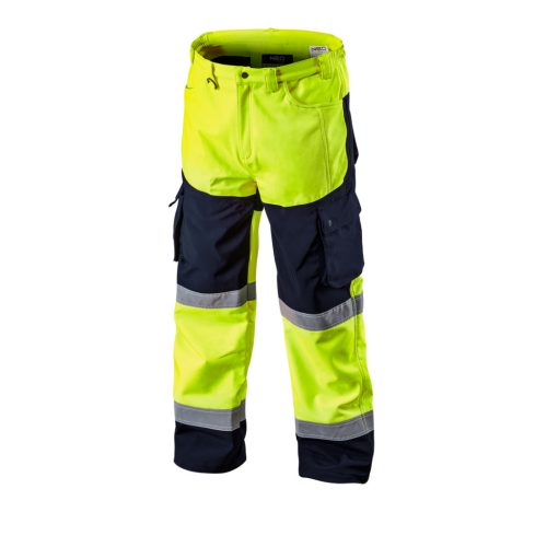 Láthatósági munkanadrág, softshell, sárga,XXL