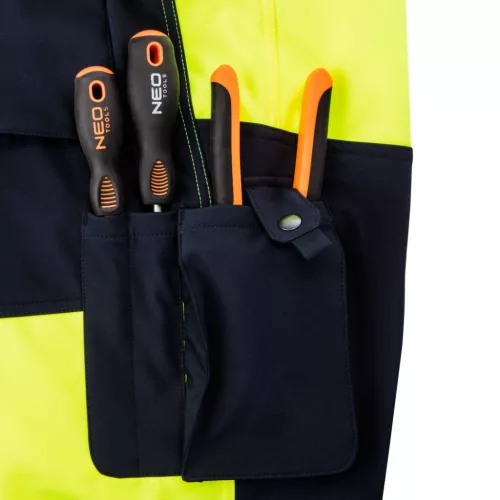 Láthatósági munkanadrág, softshell, sárga,XXL