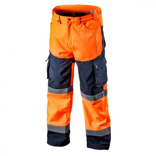 Láthatósági munkanadrág, softshell, narancssárga, XL