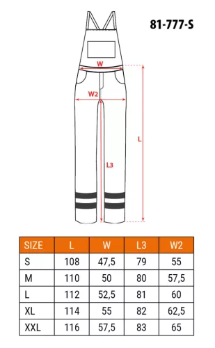 Láthatósági kantáros munkanadrág, lélegző, 240gsm, Polyester+pamut, sárga, S