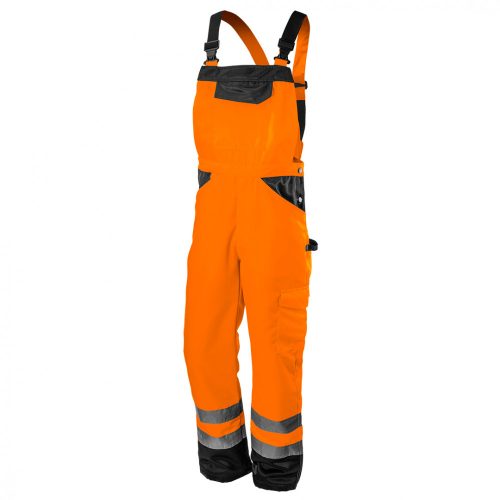 Láthatósági kantáros munkanadrág, lélegző, 240gsm, Polyester+pamut, narancssárga, XXL