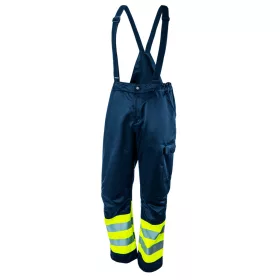   Kantáros munkanadrág, lélegző, 240gsm, polyester+pamut, tengerészkék, fényvisszaverő csíkokkal, s