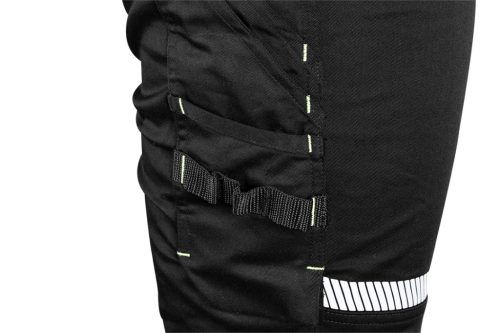 Láthatósági munkásnadrág, Mix&Match, 1. oszt., 240g/m2, külső zsebek, profilozott térdbetétek, fekete-sárga, XL