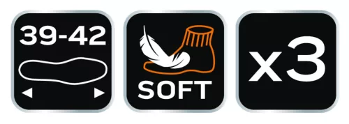 Munkazokni, 3pár, hosszú, 70% pamut, 30% polyester, 39–41