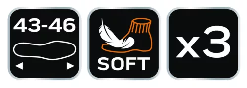 Munkazokni, 3pár, hosszú, 70% pamut, 30% polyester, 43–45