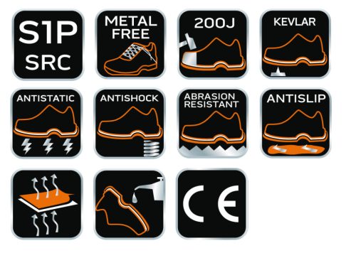 Női munkacipő, S1P SRC, fémmentes, 38, CE
