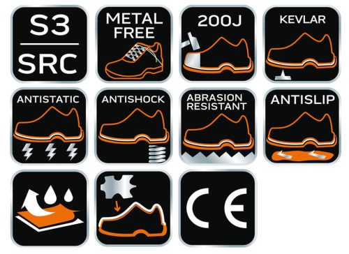 Női munkabakancs, S3 SRC, bőr, fémmentes, 41, CE