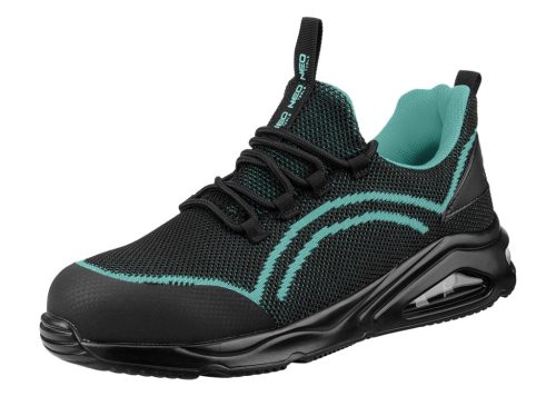 Munkavédelmi cipő, O1 SR, fekete-kék, neo air, légpárnás, fémmentes, csúszásgátló, antisztatikus talpfelület, 41