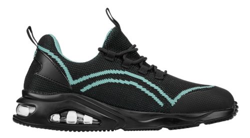 Munkavédelmi cipő, O1 SR, fekete-kék, neo air, légpárnás, fémmentes, csúszásgátló, antisztatikus talpfelület, 41