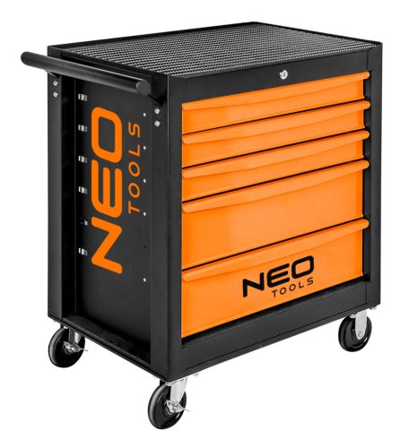 Műhelykocsi, 5 fiókos, 117db szerszámmal, 680x460x825mm, szerszámkocsi