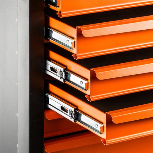 Műhelykocsi, 7 fiókos, 129db szerszámmal, 680x460x1030mm, szerszámkocsi