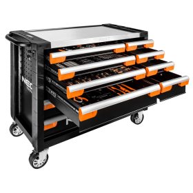   Műhelykocsi PRO, 12 fiókos, 229 szerszámmal, szerszámkocsi