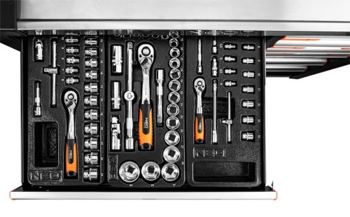 Műhelykocsi PRO, 12 fiókos, 229 szerszámmal, szerszámkocsi