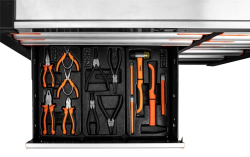 Műhelykocsi PRO, 12 fiókos, 229 szerszámmal, szerszámkocsi